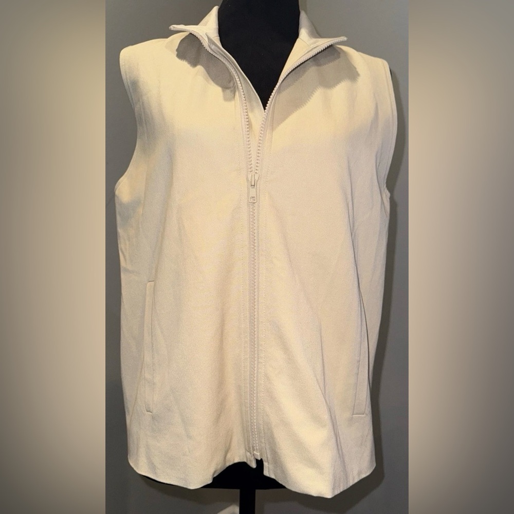 Evelyn & Arthur Cream Zip-Up Vest - Cotton Blend - Small NWOT